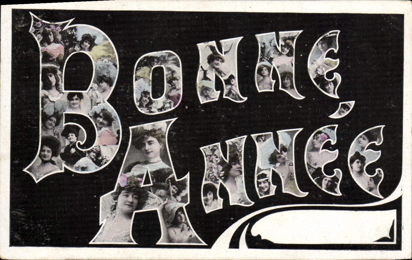 VINTAGE POSTCARD Happy New Year Women