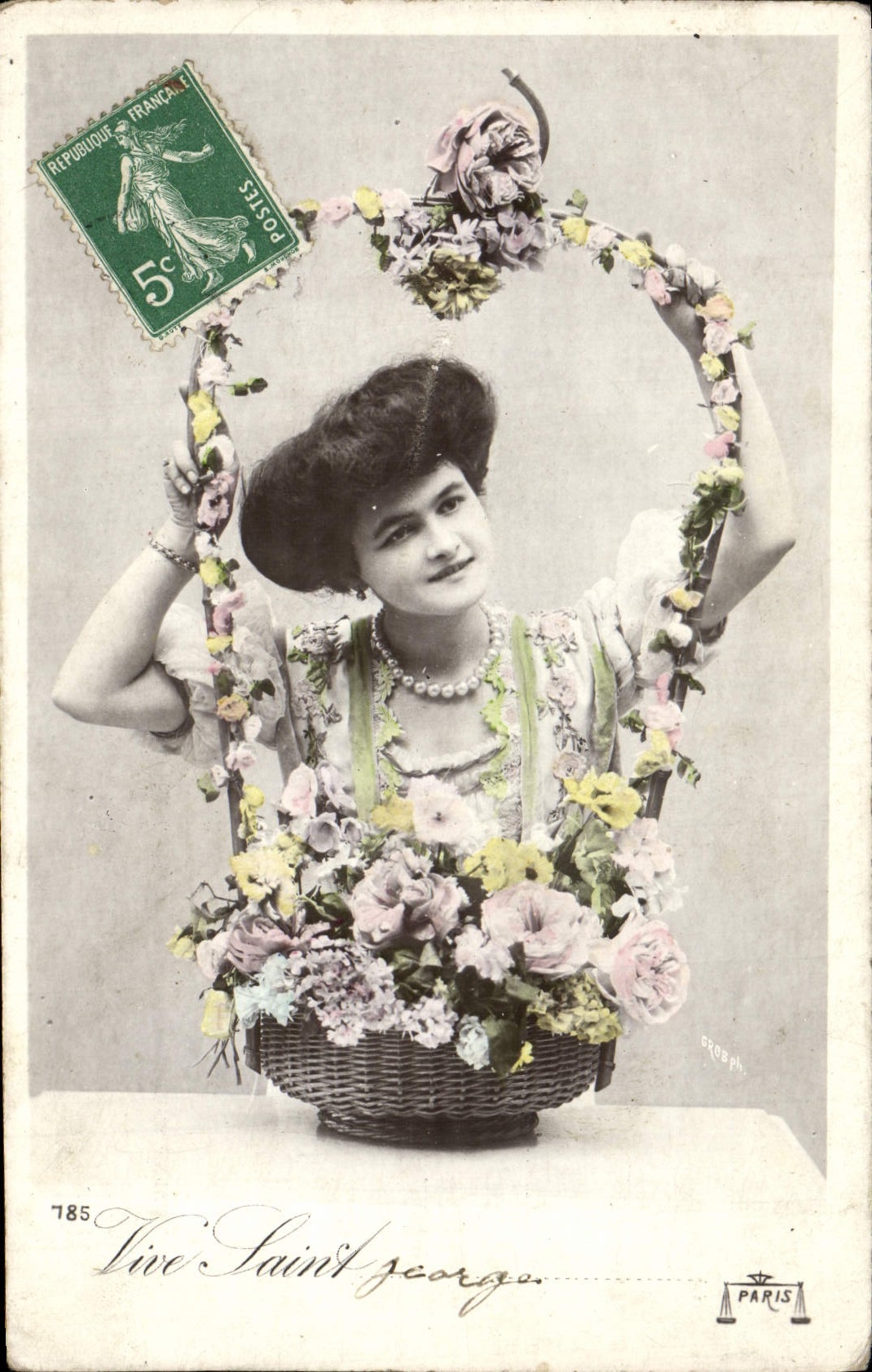 VINTAGE POSTCARD Fantaisie Woman Lives St George