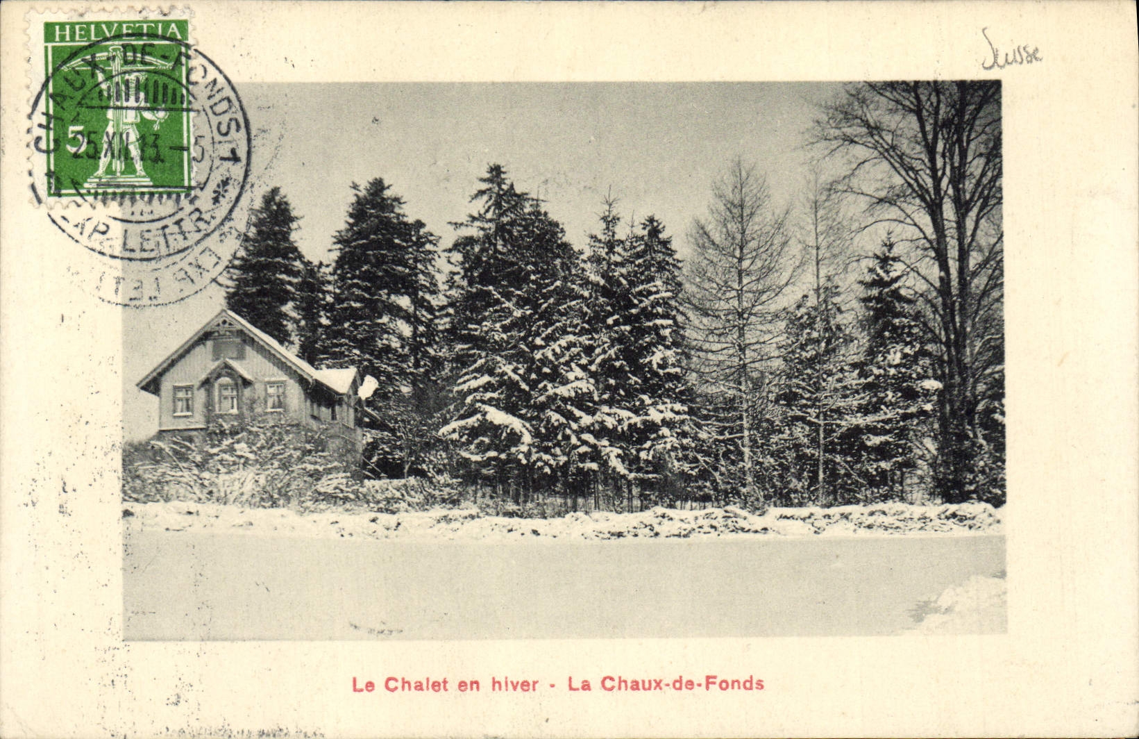 CPA Le Chalet en hiver La Chaux de Fonds
