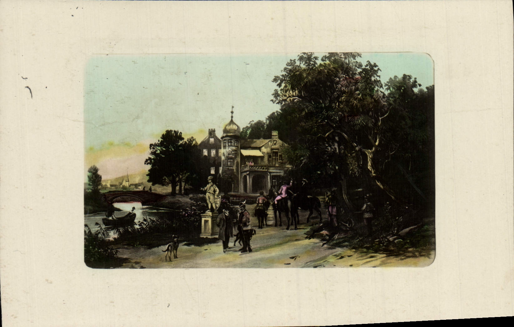 CPA Fantaisie Allysobrom Chasse a courre Chien Cheval