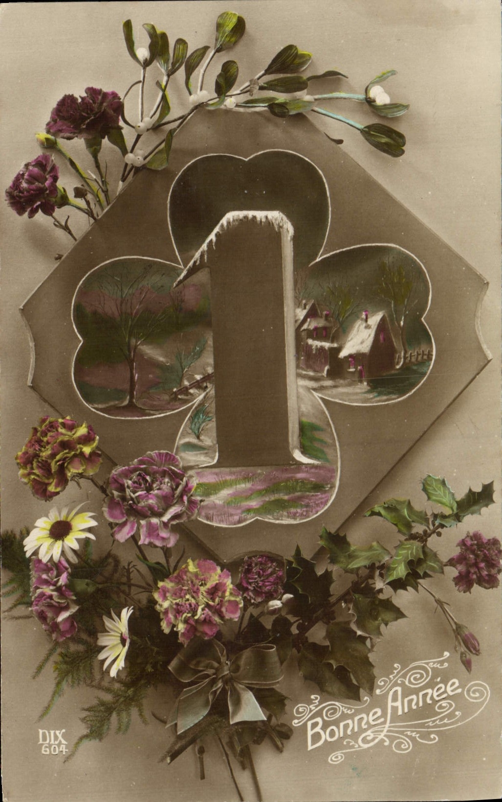 CPA Fantaisie Fleurs Trefle