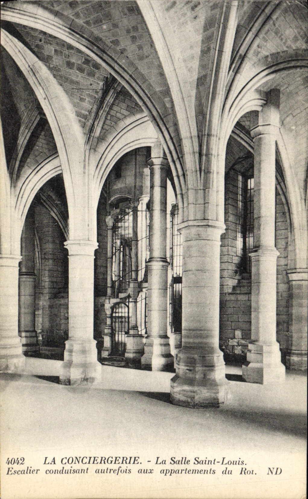 VINTAGE POSTCARD Paris Caretaker's lodge the room Saint Louis Staircase leading formerly to the apartments of the king