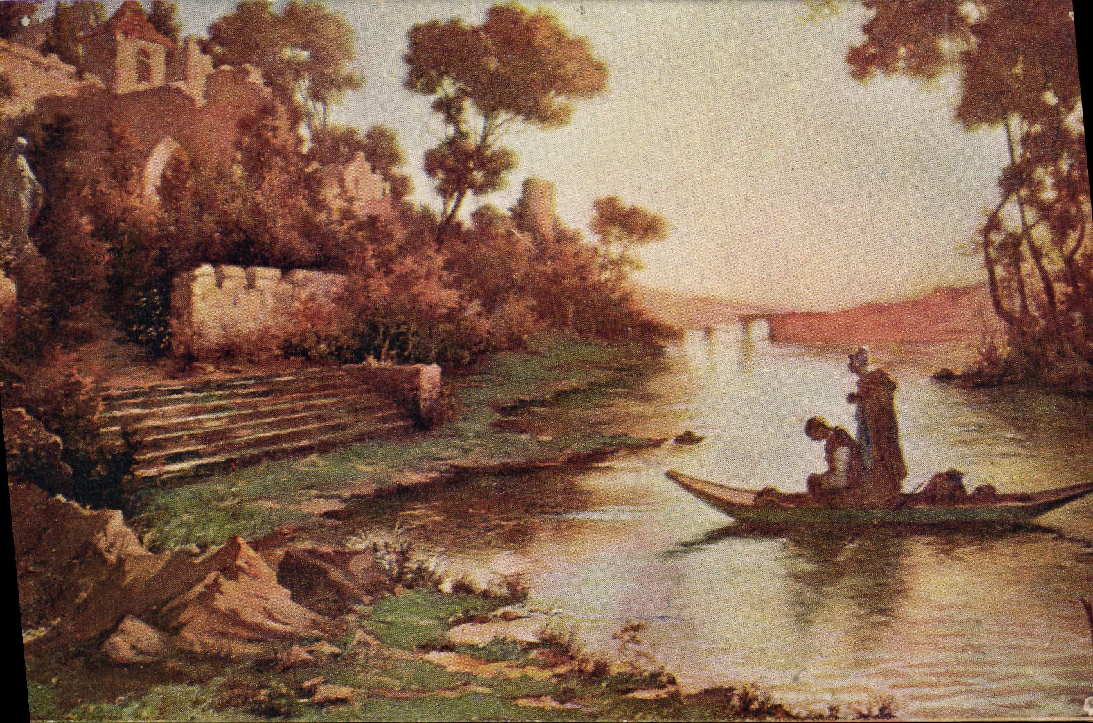 VINTAGE POSTCARD Fantasy Living rooms of Paris De Plument Ave Maria