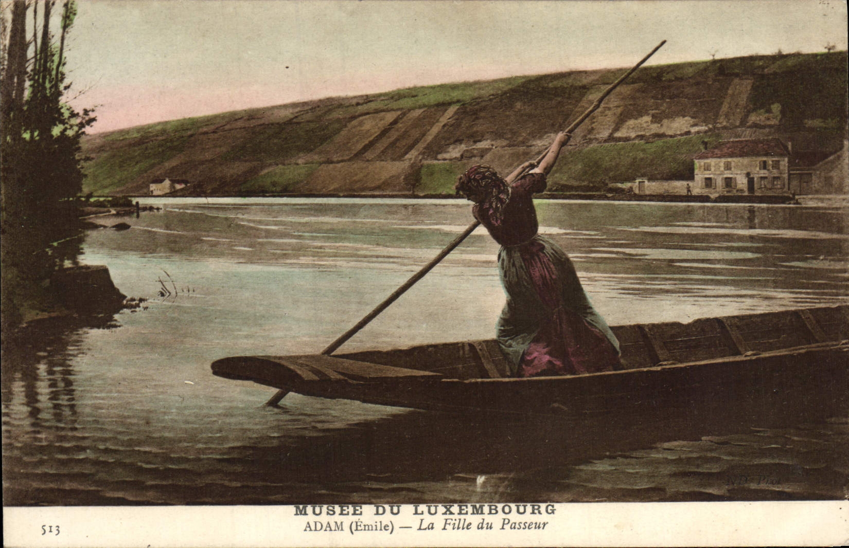 VINTAGE POSTCARD Fantasy Museum of Luxembourg Adam the girl of the frontier runner