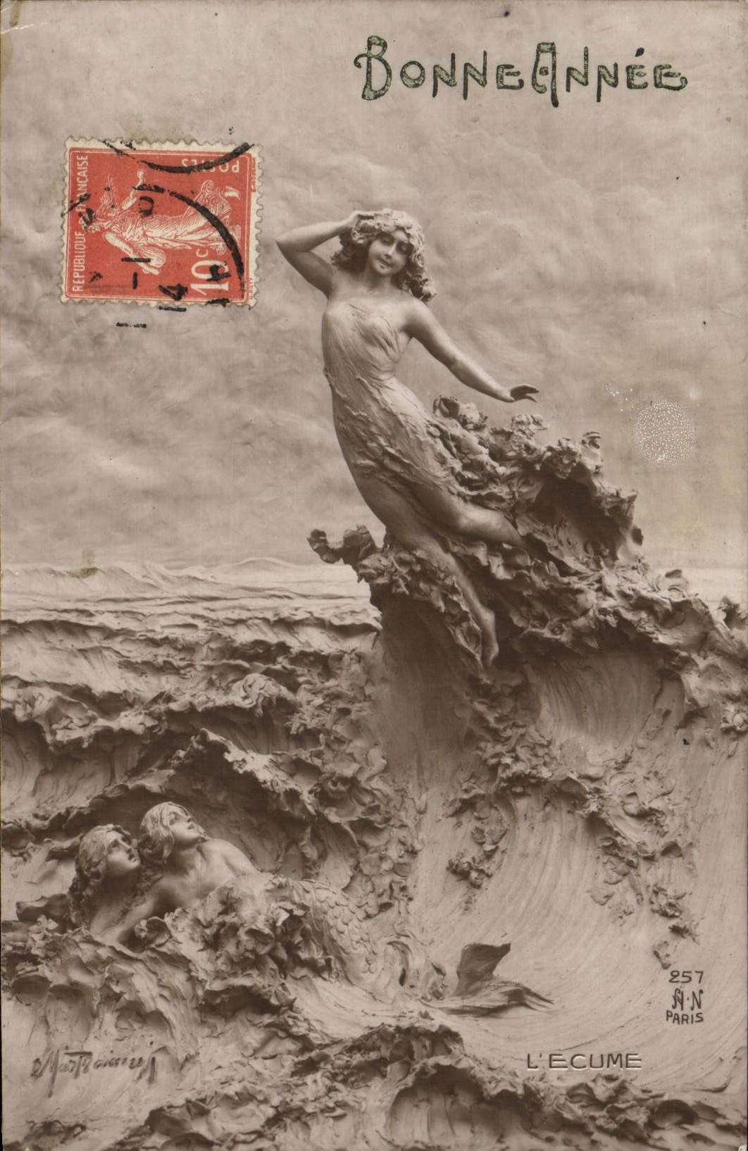 VINTAGE POSTCARD Fantasy Woman scum
