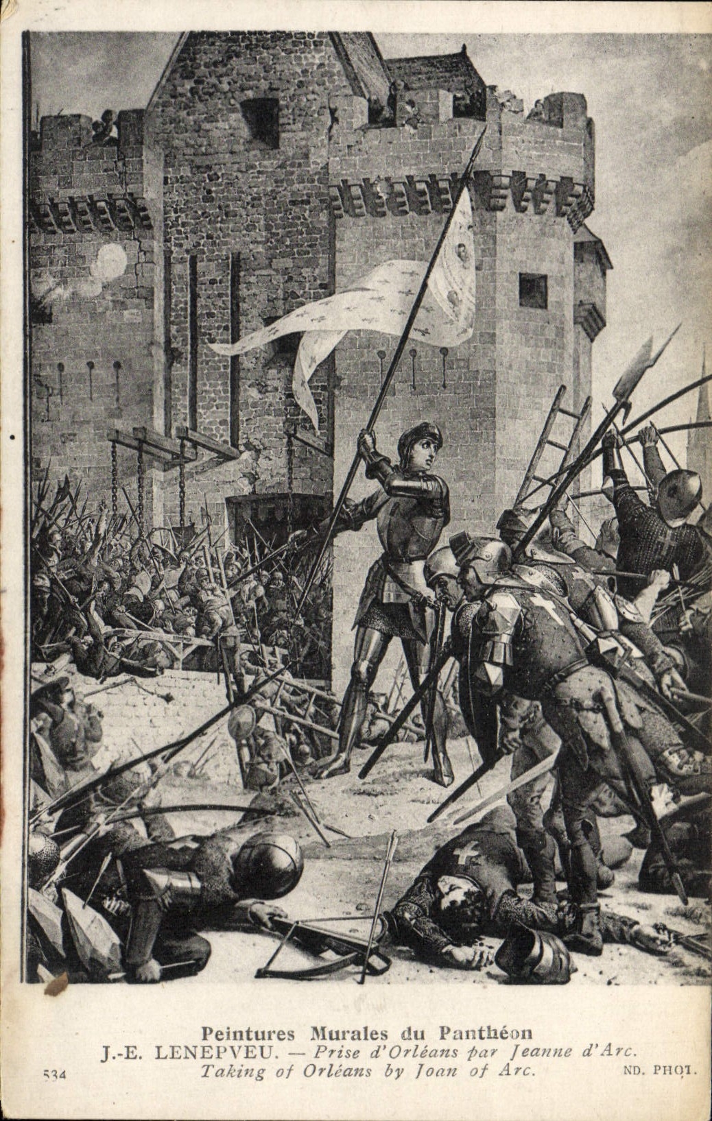 CPA Peintures murales du Pantheon Lenepveu Prise d'Orleans par Jeanne d'arc