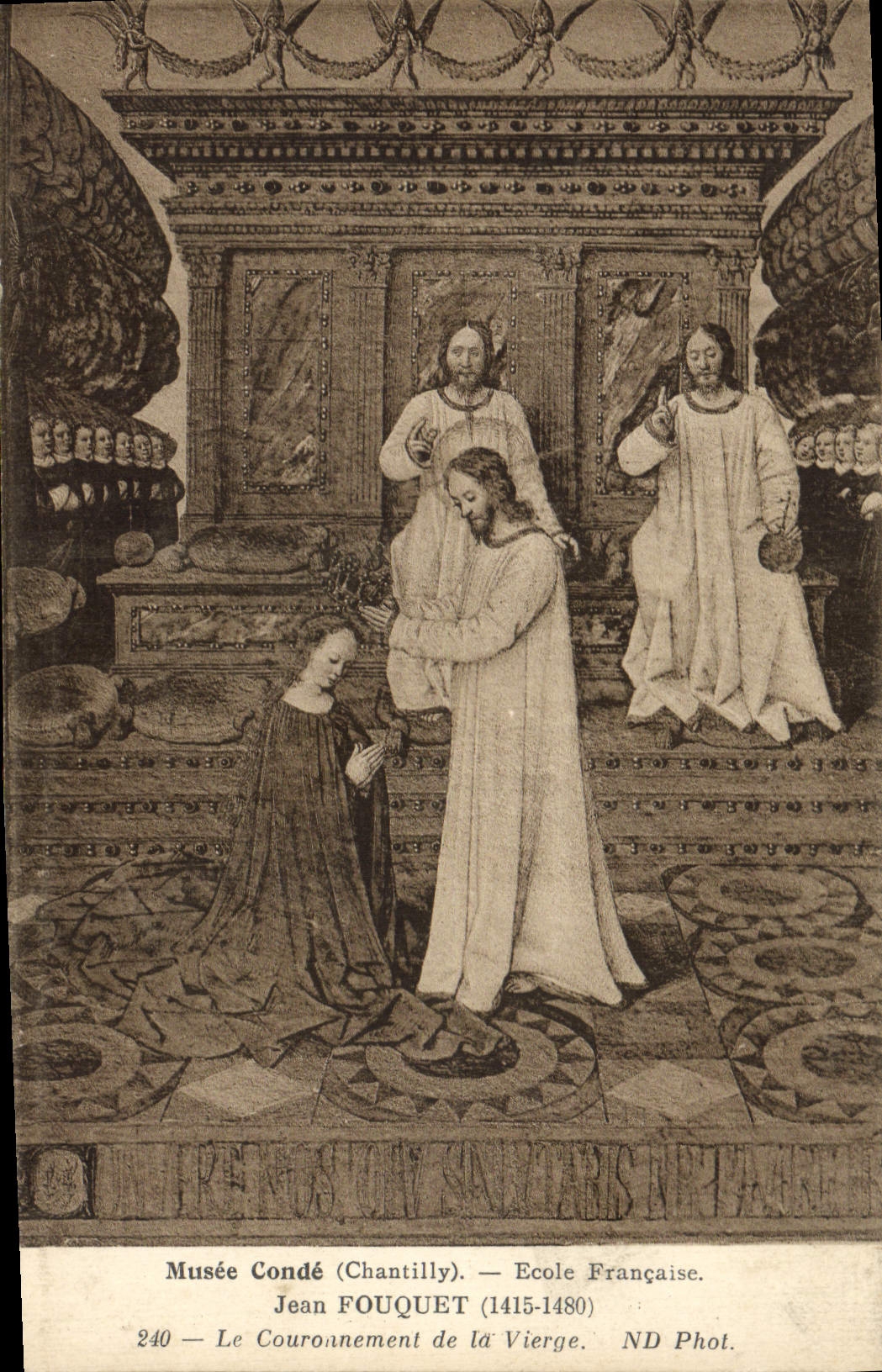VINTAGE POSTCARD Museum Cop Chantilly Jean Fouquet the crowning of the virgin