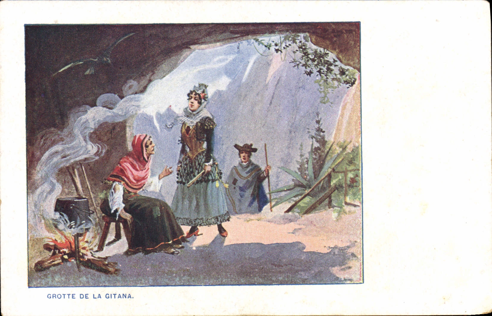 VINTAGE POSTCARD Cave Of Gitana Gipsy Gipsy Gipsy
