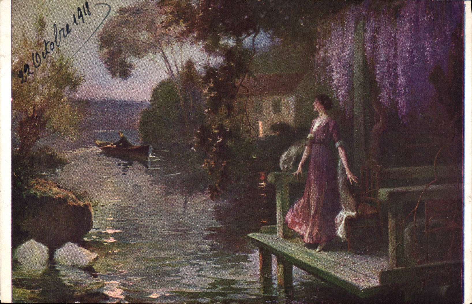 VINTAGE POSTCARD Living rooms of Paris Hippolyte Lucas the exquisite hour