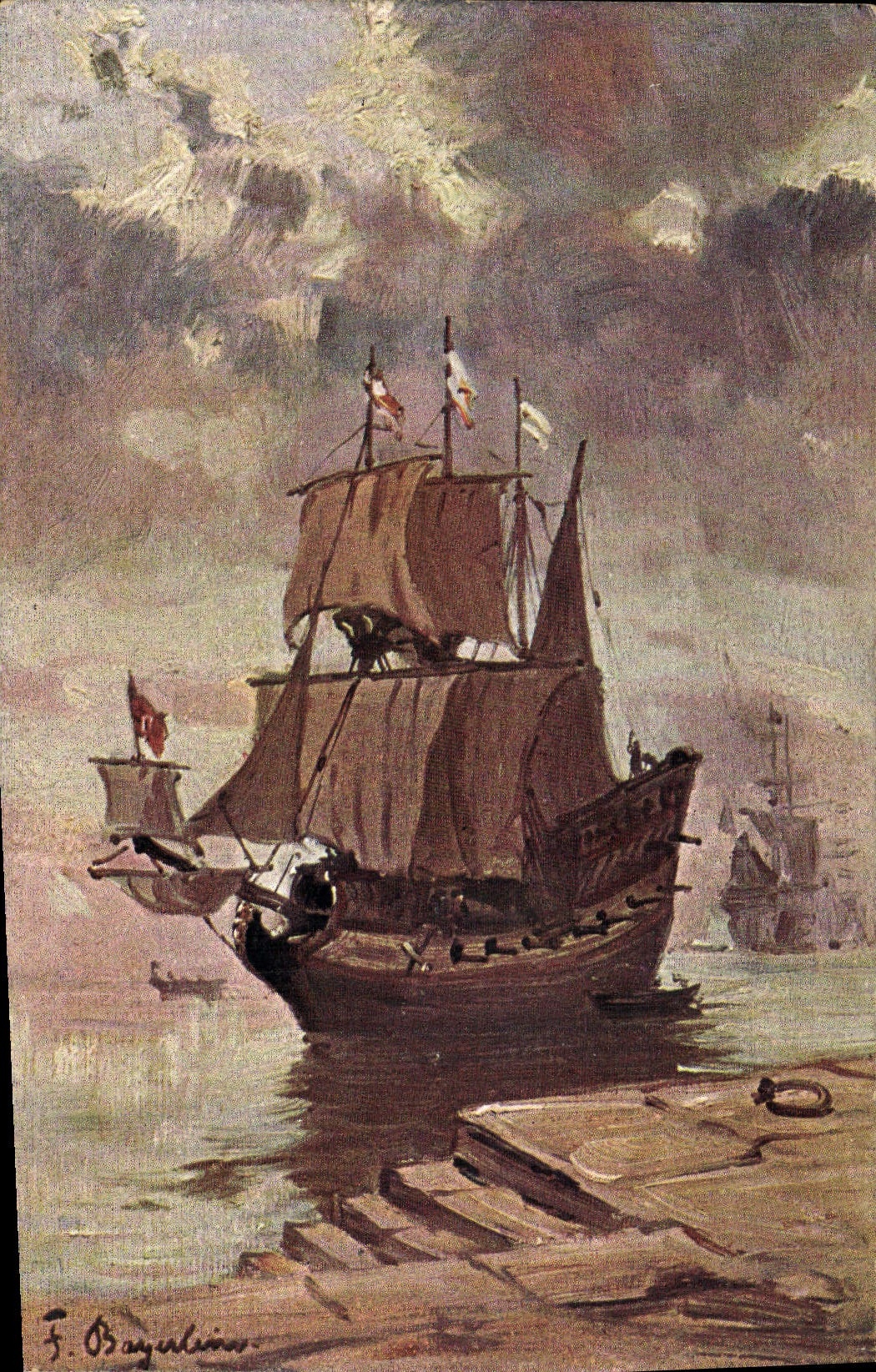 CPA Fantaisie Bateau