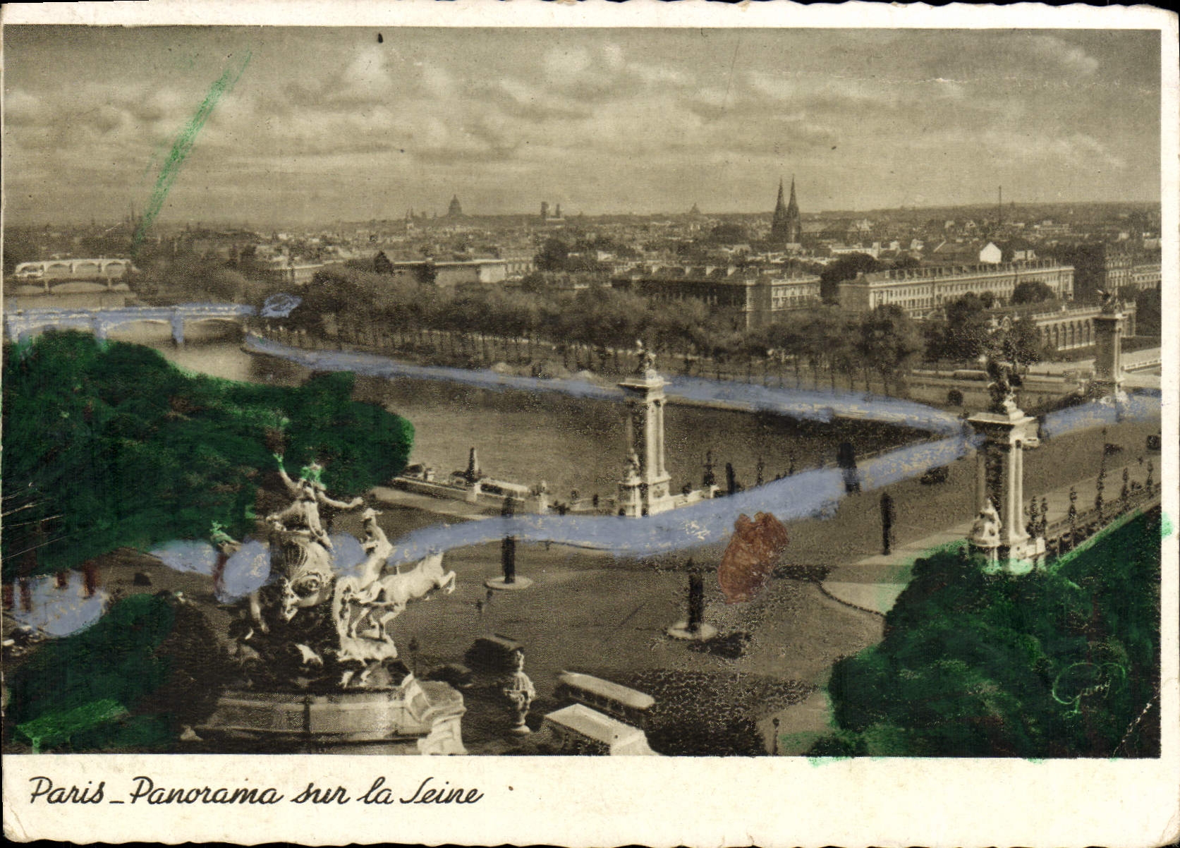 CPA Paris Panorama sur la Seine