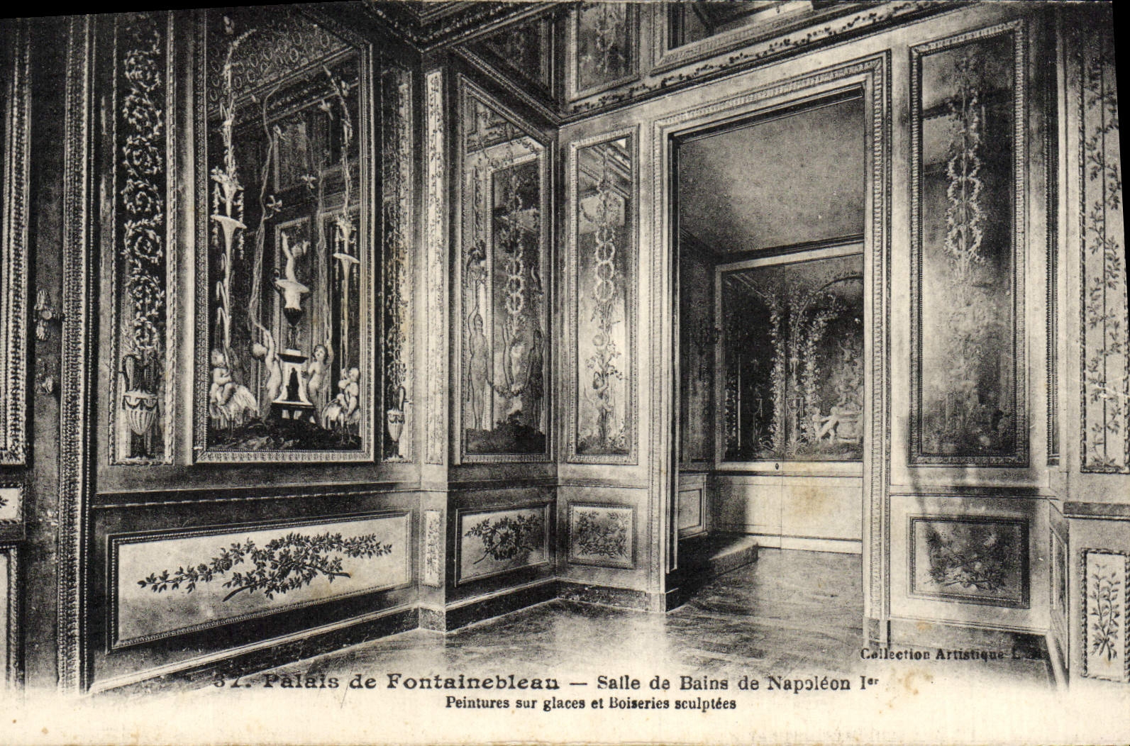 VINTAGE POSTCARD Paris de Fontainebleau Bathroom of Napoleon 1st