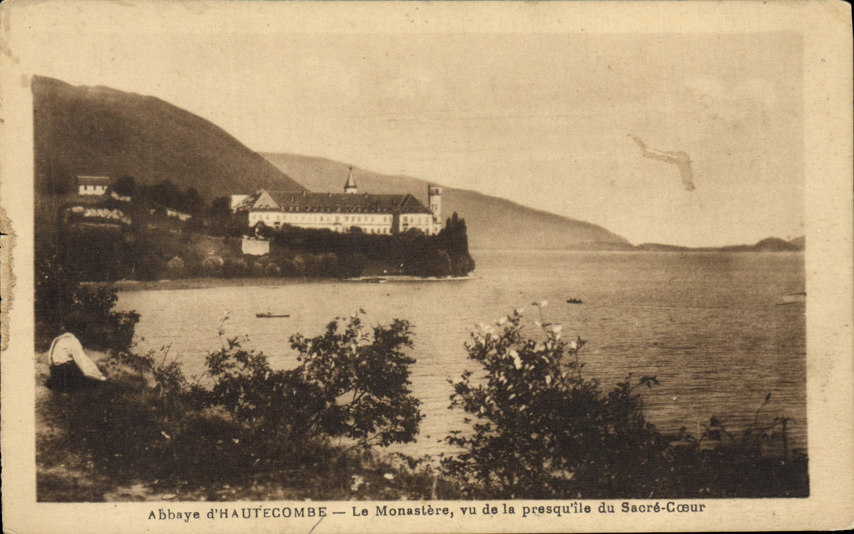 CPA Abbaye d'Hautecombe Le Monastere vu de la presqu'ile du Sacre Coeur