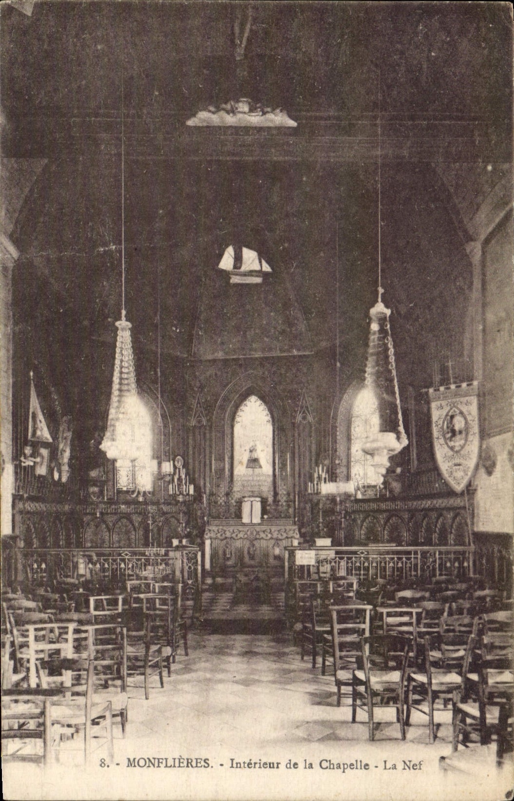 CPA Monflieres Interieur De La Chapelle La Nef