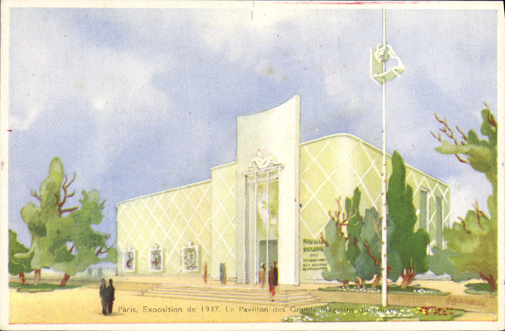 VINTAGE POSTCARD Paris Fair Of the House Of the Department stores Of Louvre