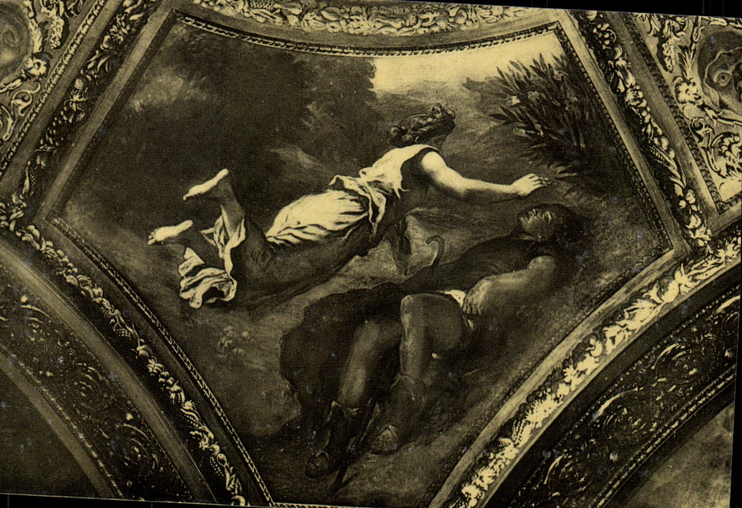 VINTAGE POSTCARD Delacroix Paris Palais Bourbon Hesiode and the MUSE