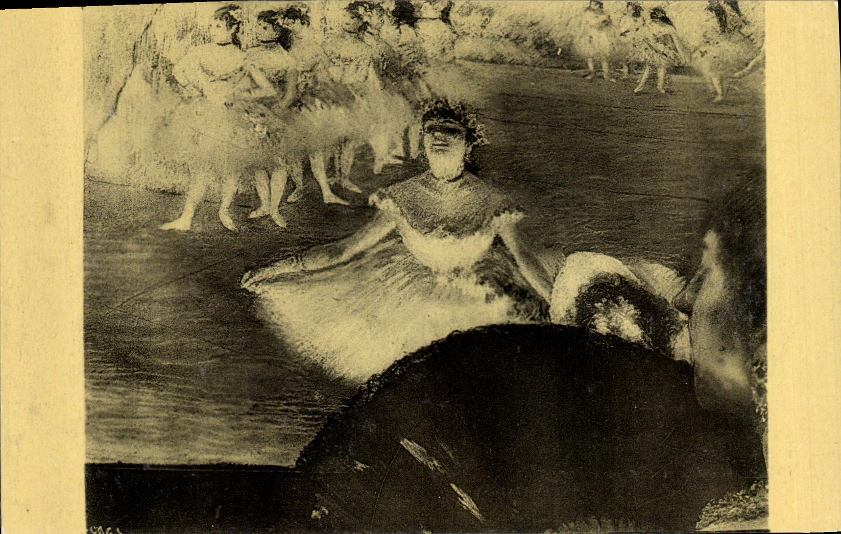VINTAGE POSTCARD Degas Dancer Greeting On the Scene