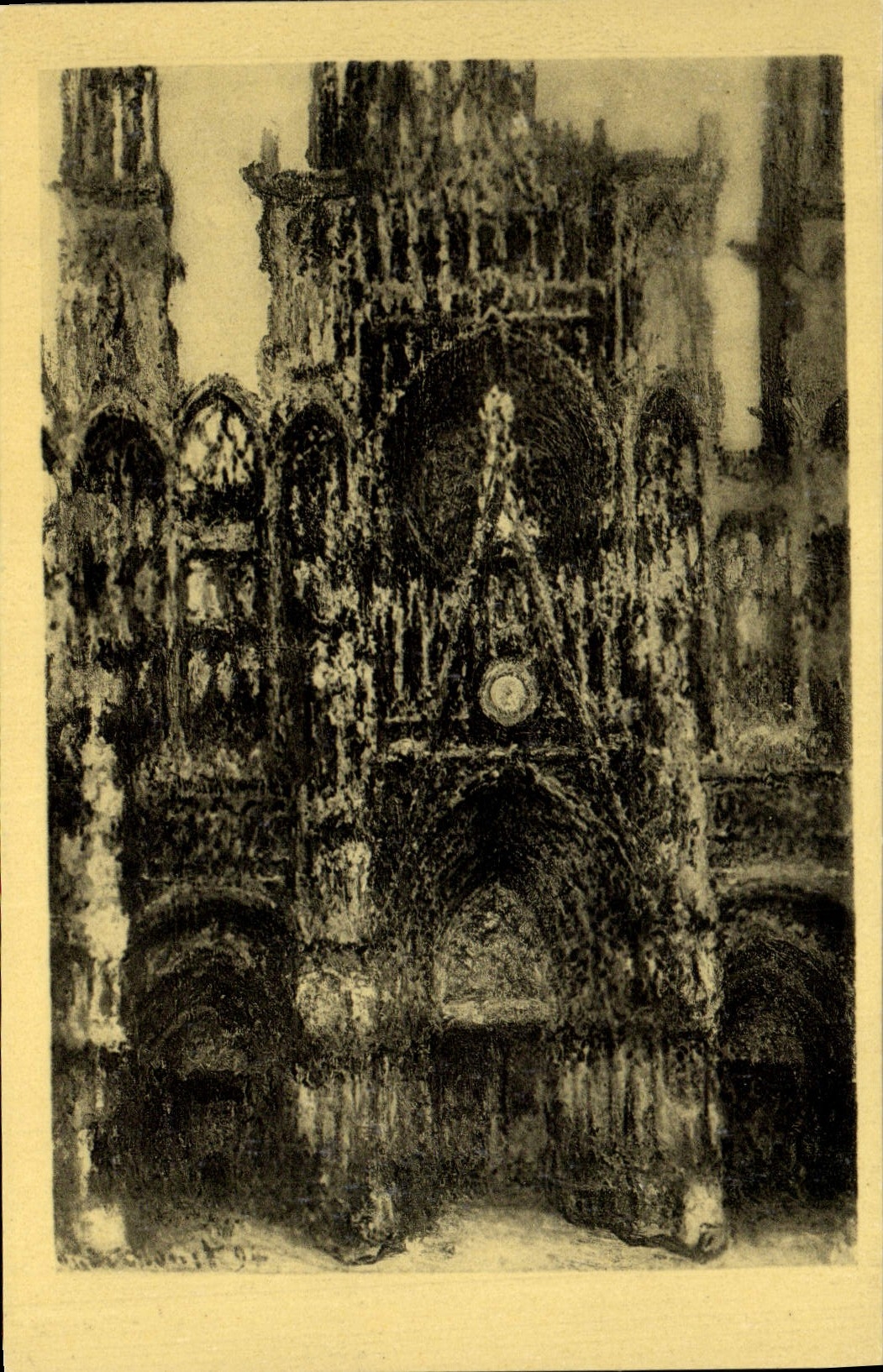 VINTAGE POSTCARD Monet the cathedral of Rouen Paris Museum of Louvre