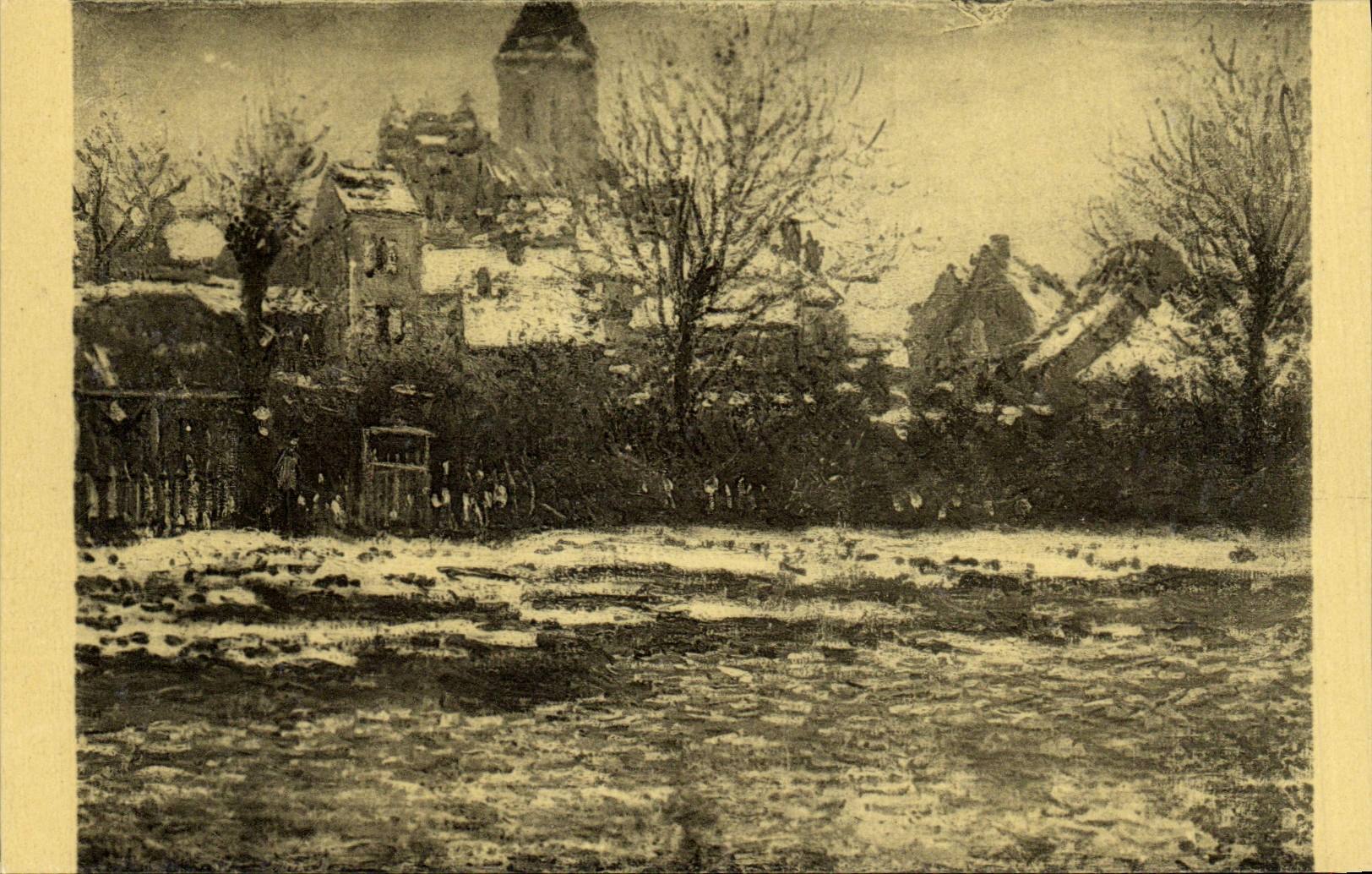 VINTAGE POSTCARD Monet Vetheuil Paris Museum of Louvre