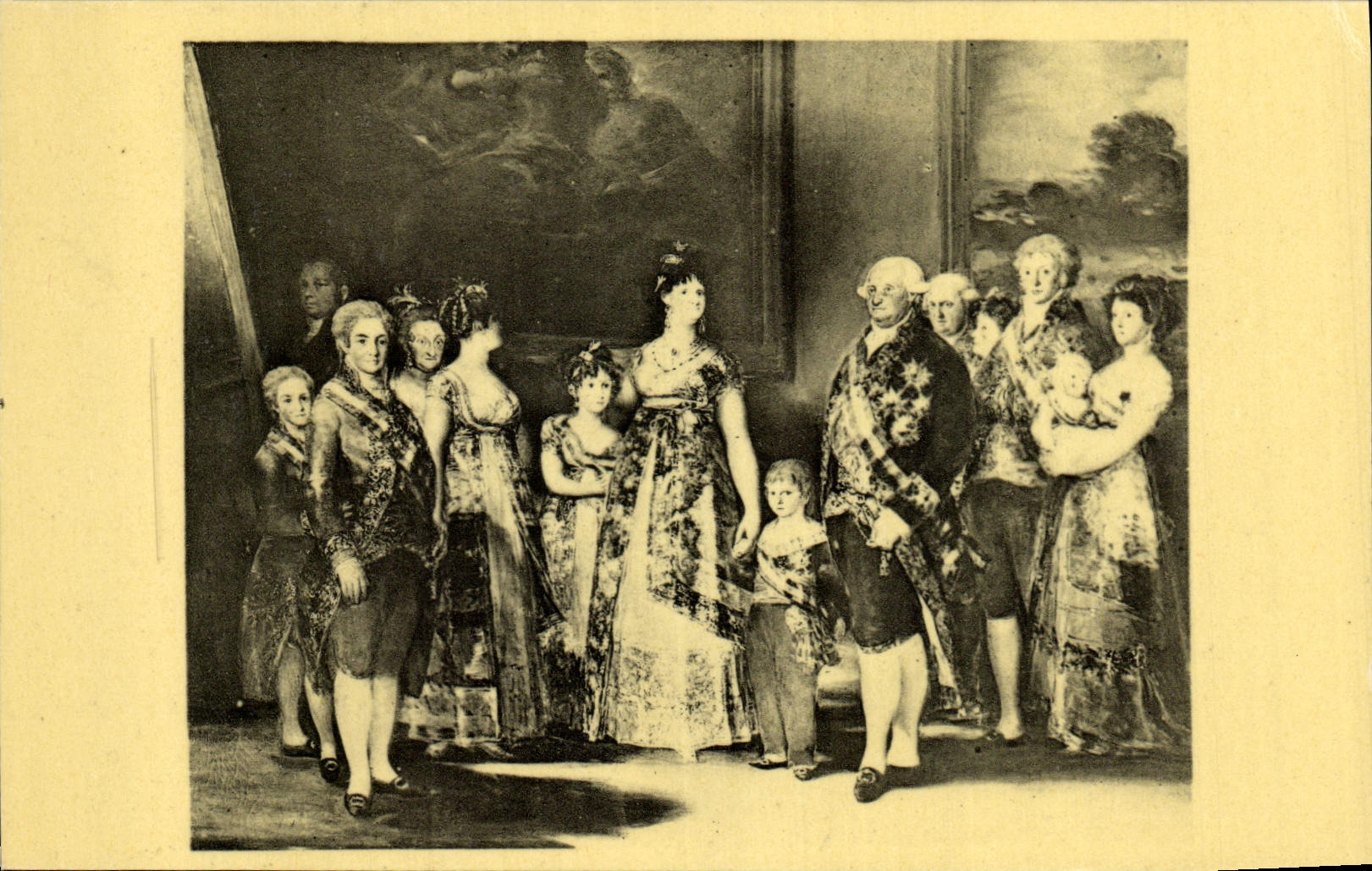 VINTAGE POSTCARD Goya there Lucientes Madrid Museum Of Prado the family of Charles IV