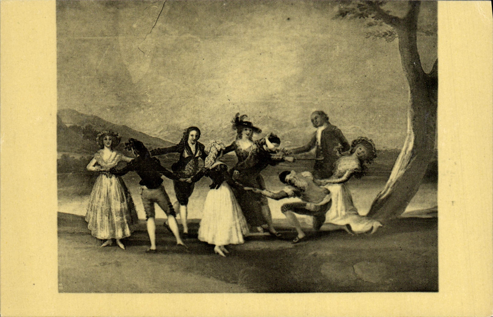 VINTAGE POSTCARD Goya there Lucientes Madrid Museum Of Prado Gallina ciega or the Maillard Hake