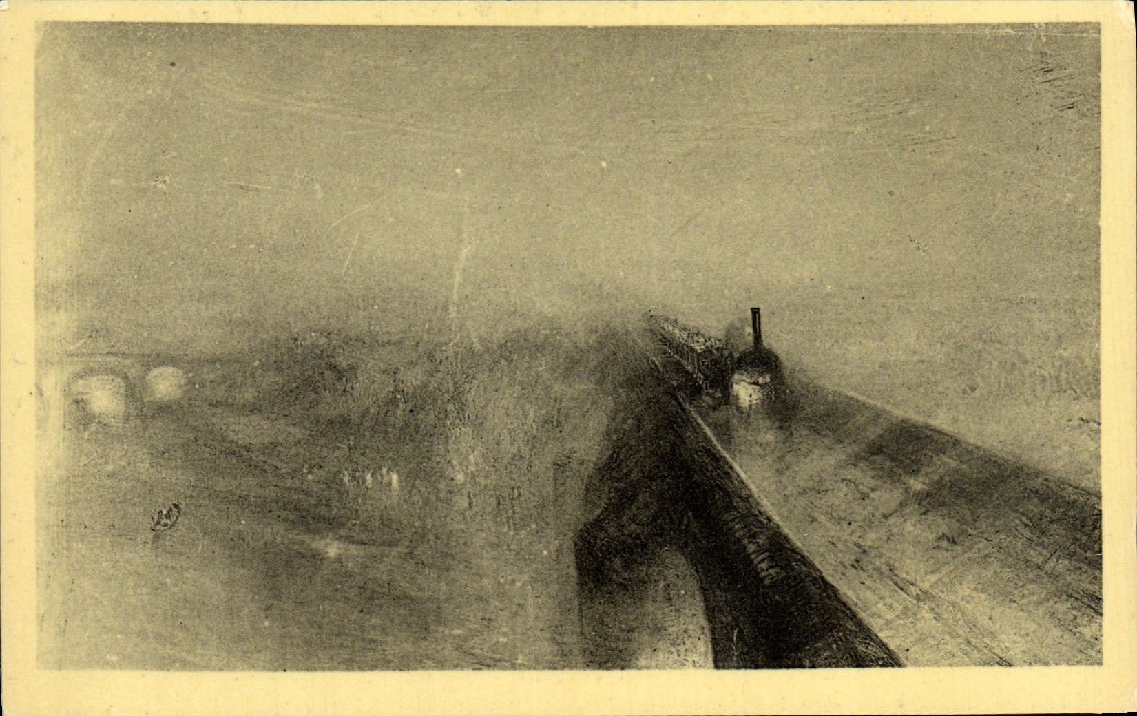 VINTAGE POSTCARD Turner London National Gallery Rain vapor and speed Boat