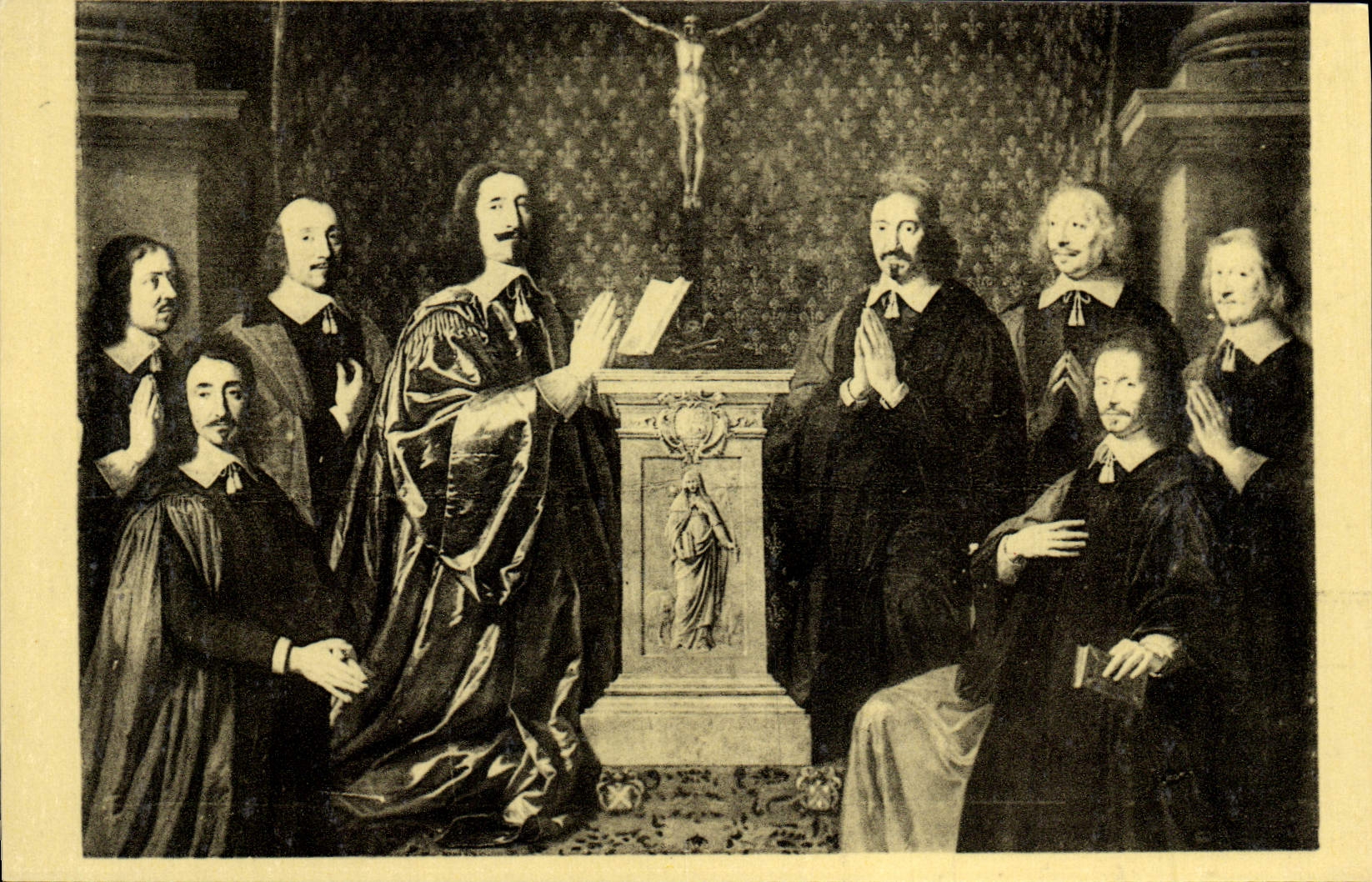 VINTAGE POSTCARD Champaigne Paris Museum Of Louvre the Provost of the merchants and aldermen of the town of Paris