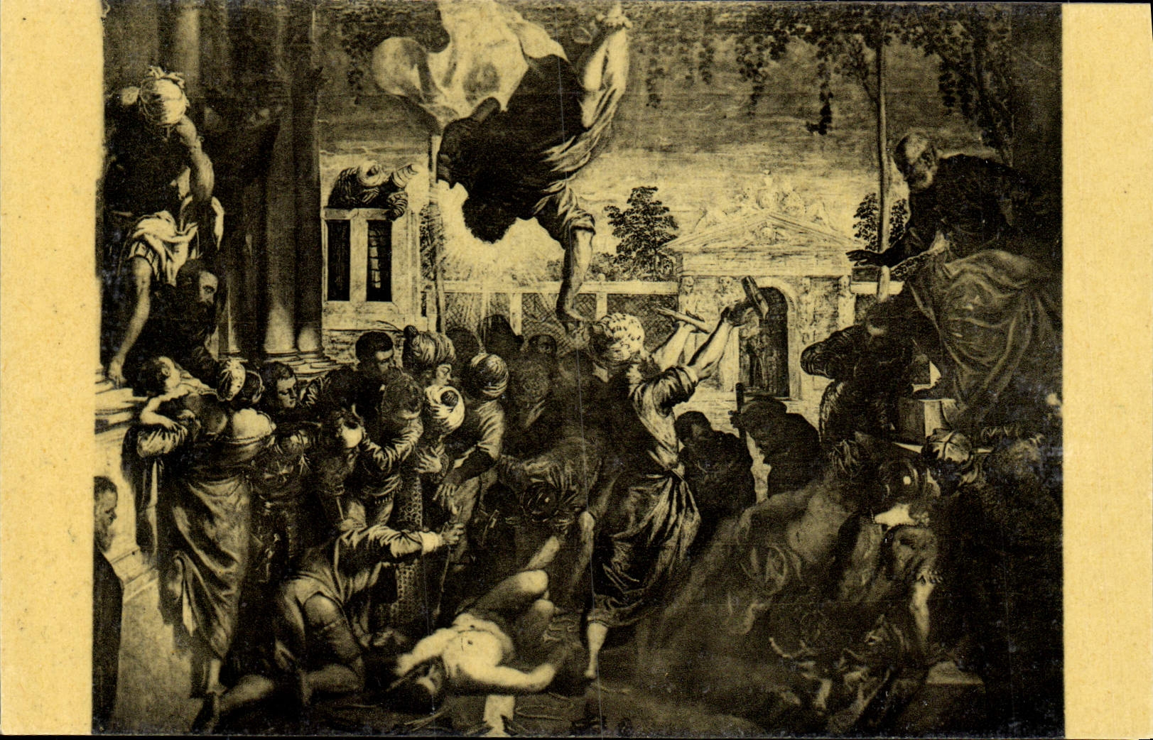 VINTAGE POSTCARD Tintoret Venice Academy Of Beautiful arts the miracle of Marc Saint