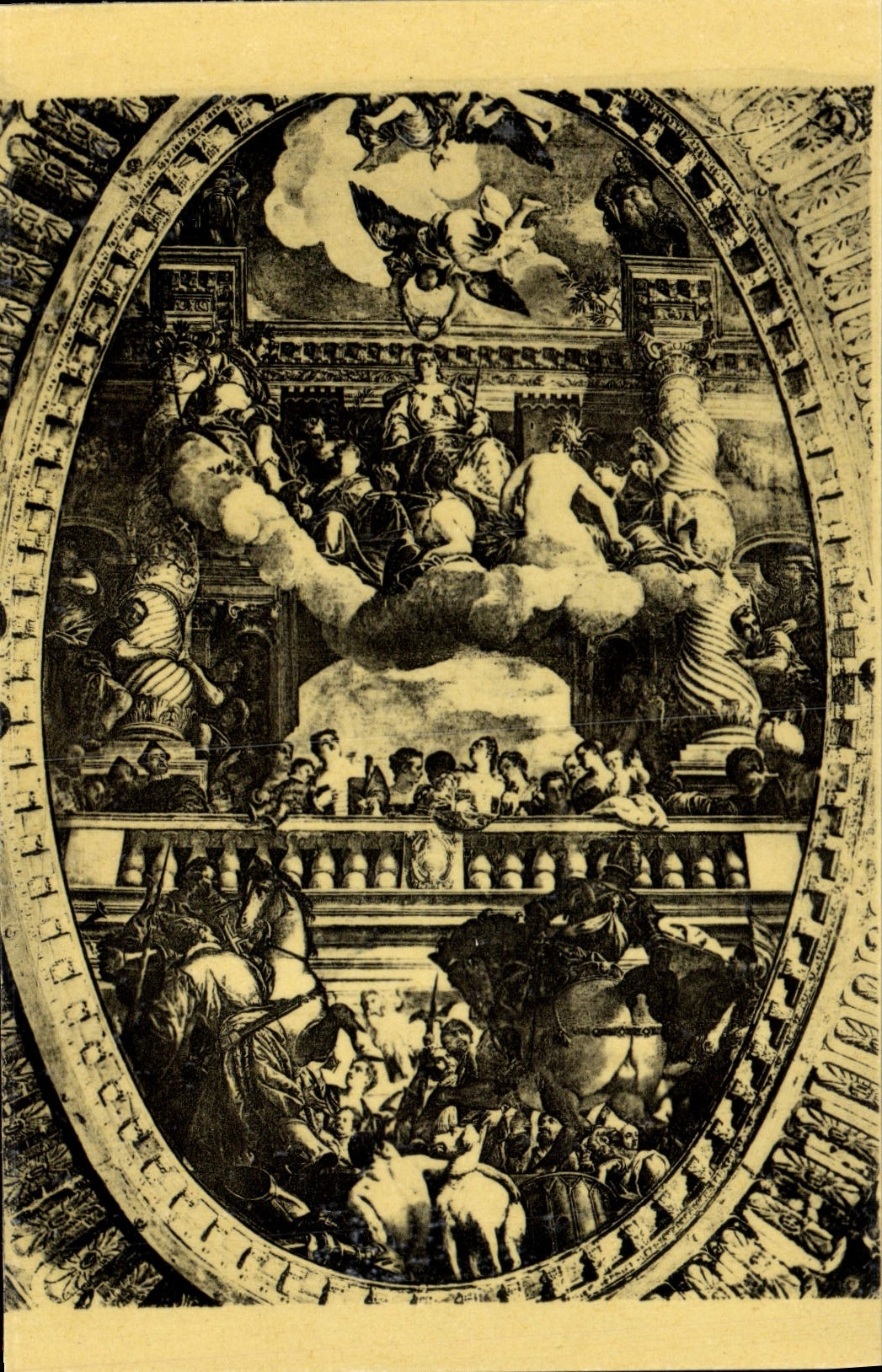 VINTAGE POSTCARD Veronese Triumph Of Venice Venice Ducal Palate Room Of the Large Council