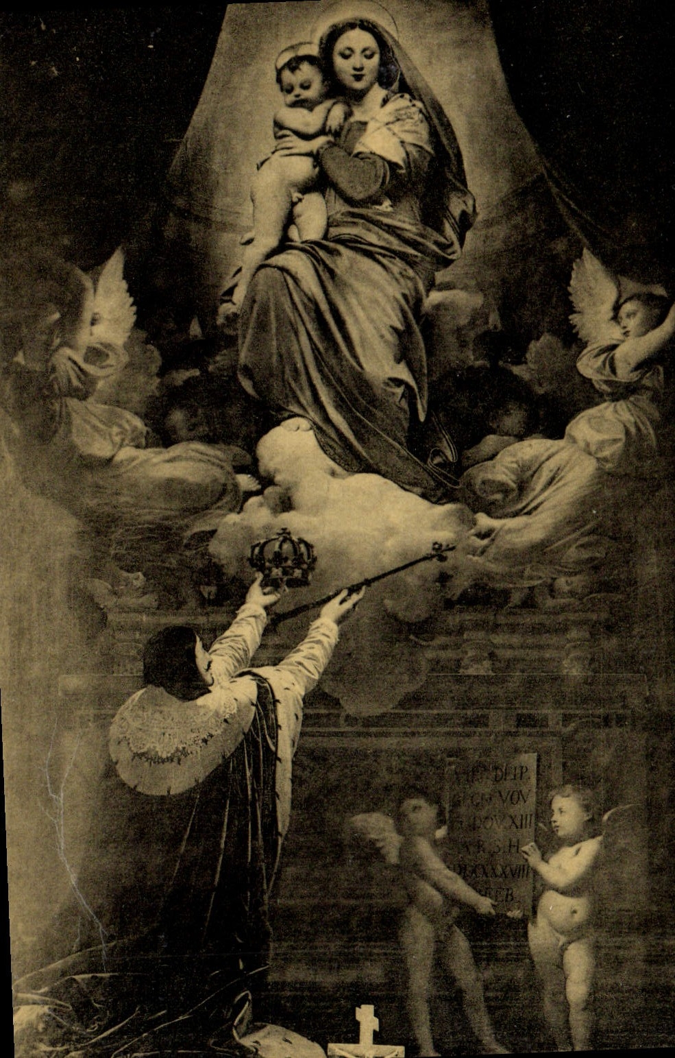 VINTAGE POSTCARD Ingres the Wish Of Louis Montauban Notre Dame Cathedral