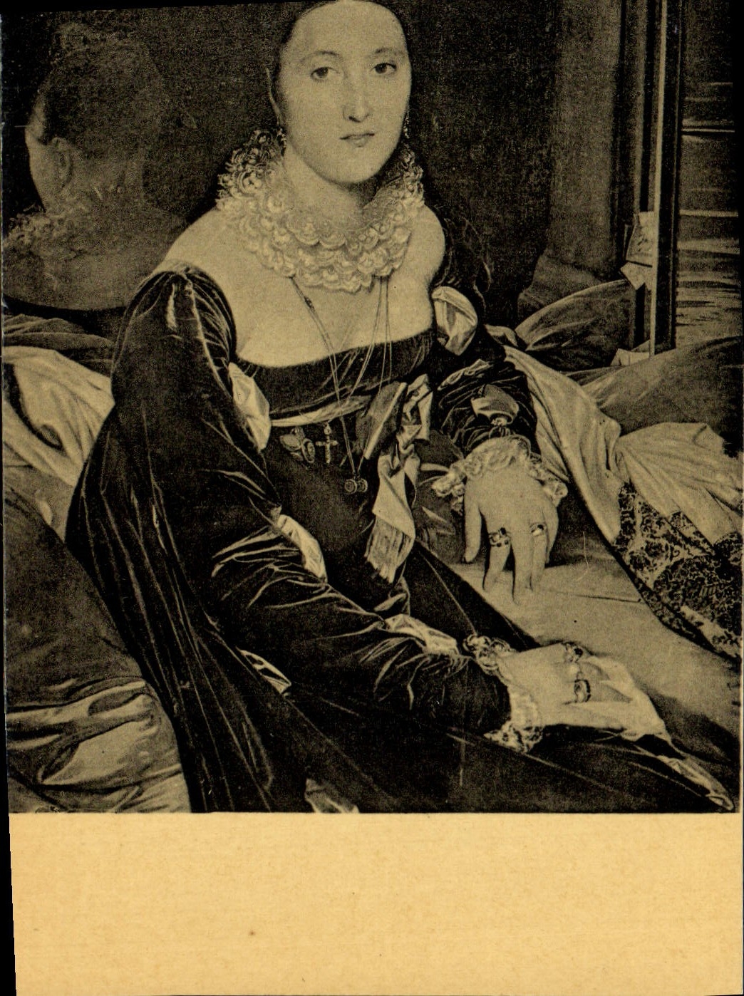 VINTAGE POSTCARD Ingres Portrait Of Mrs. De Senonnes Nantes Museum Of Beautiful arts