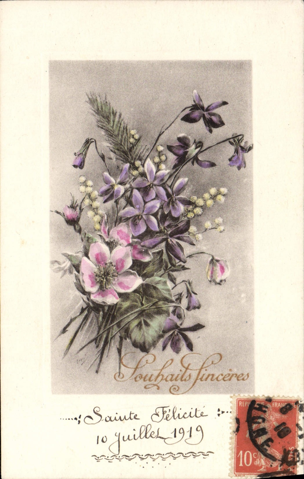CPA Fantaisie Fleurs 