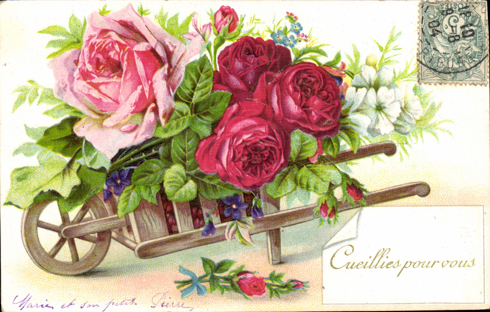 CPA Fantaisie Fleurs 