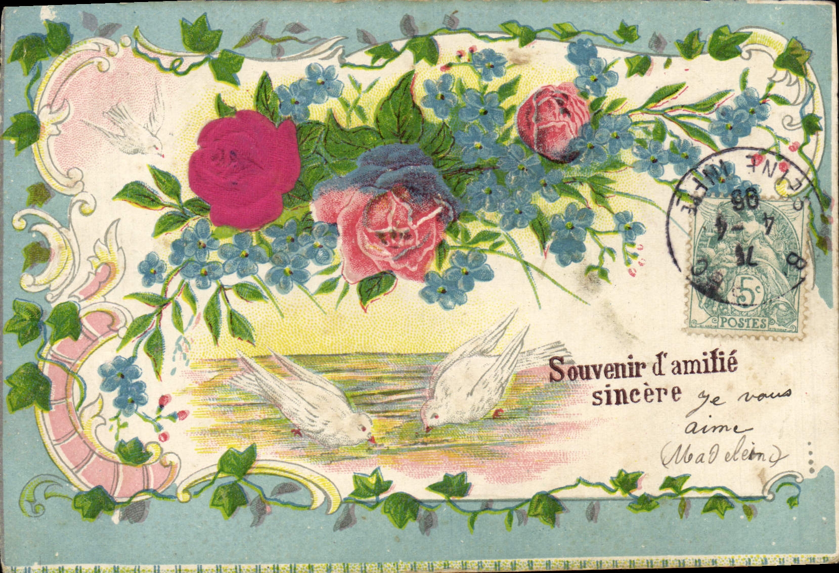 CPA Fantaisie Fleurs Colombes