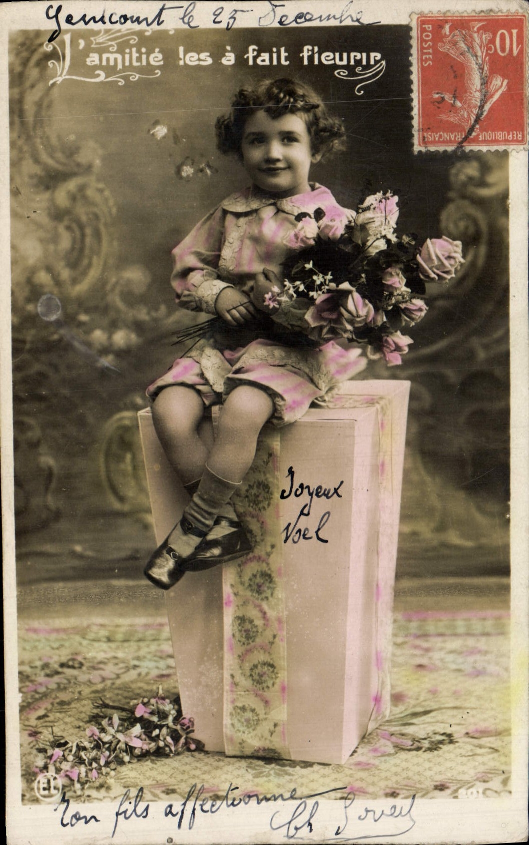 CPA Fantaisie Fleurs Enfant