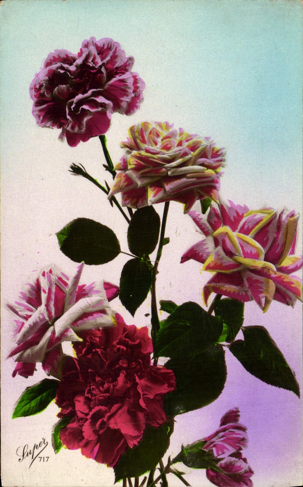 CPA Fantaisie Fleurs