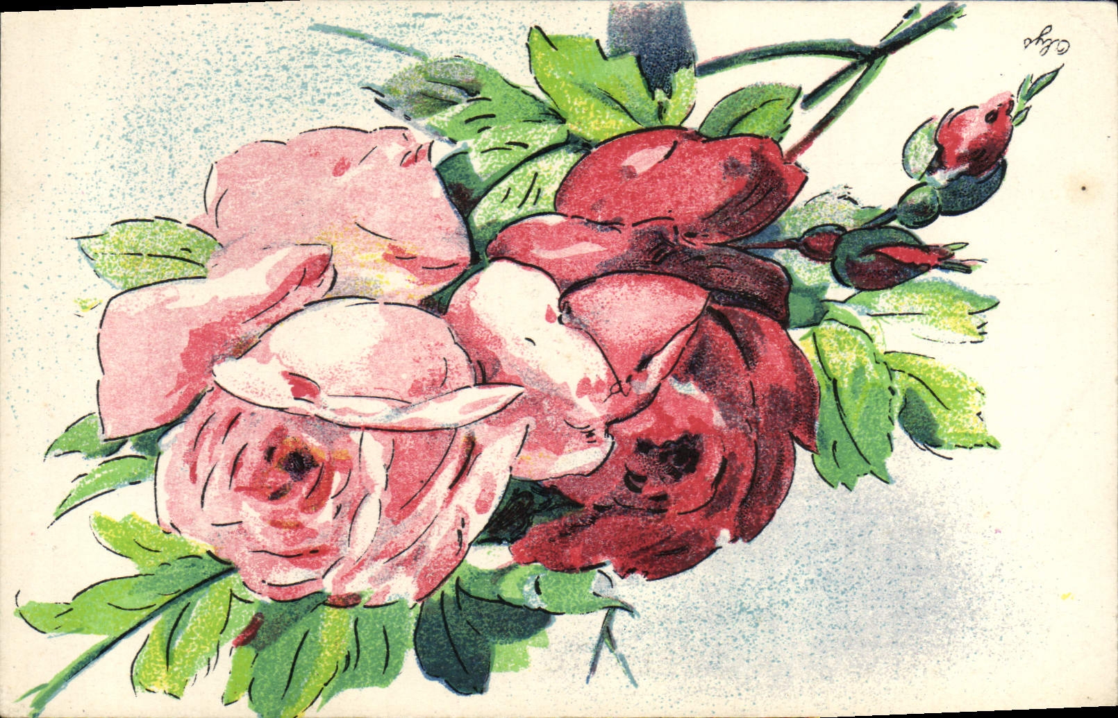 CPA Fantaisie Fleurs 