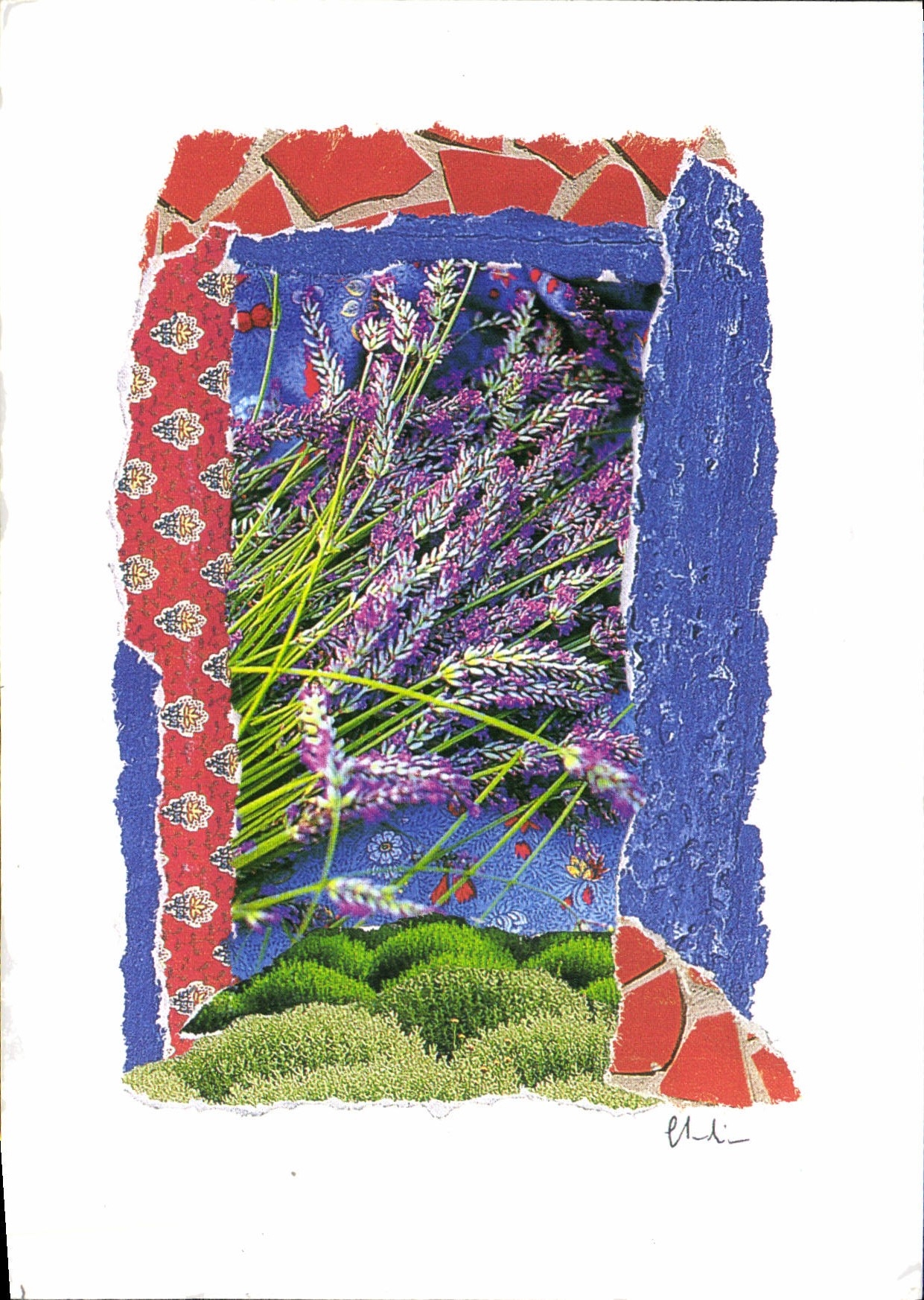 MODERN CARD Fantasy Flowers Lavender