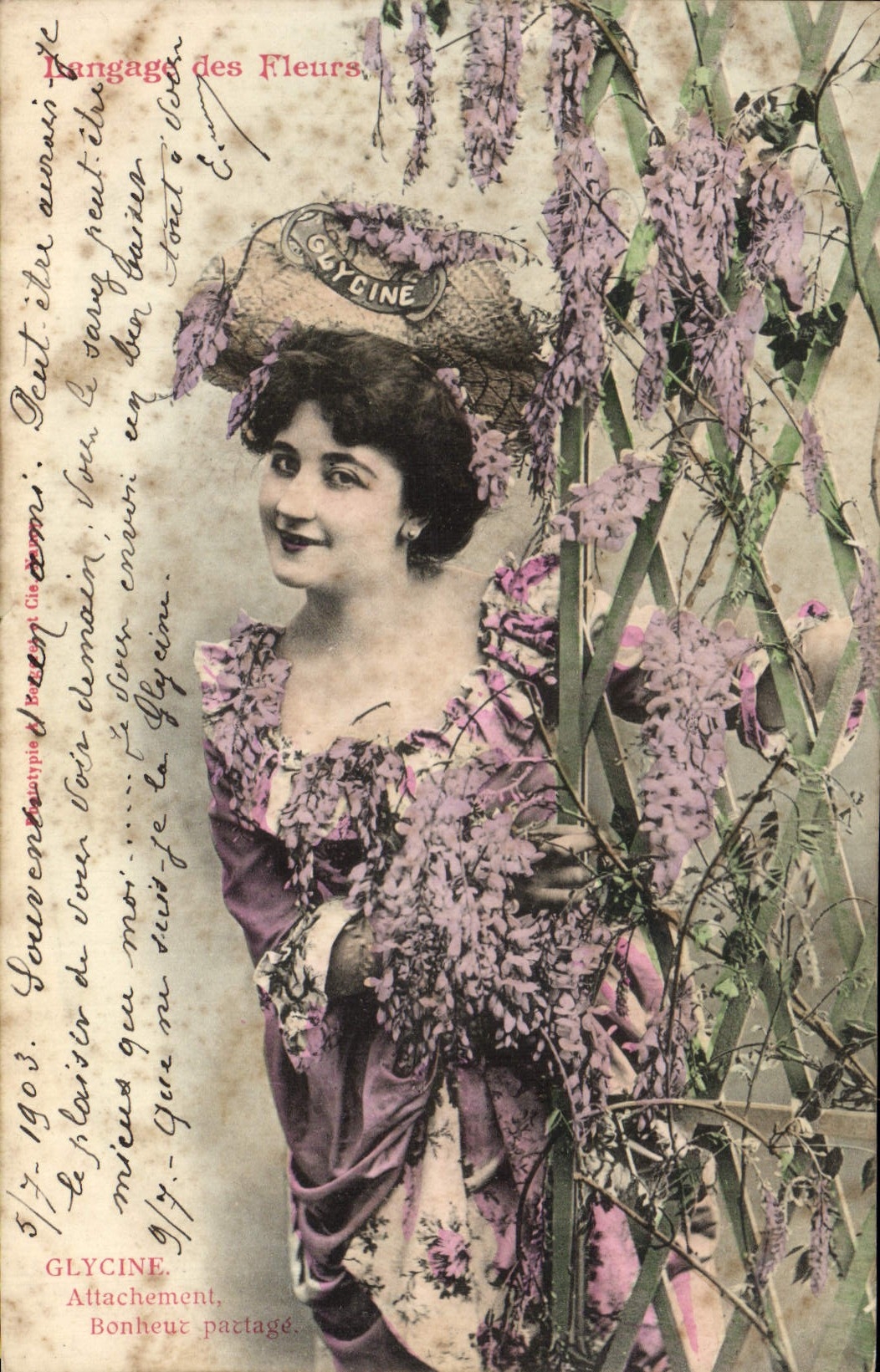 VINTAGE POSTCARD Fantasy Woman Language of the Flowers