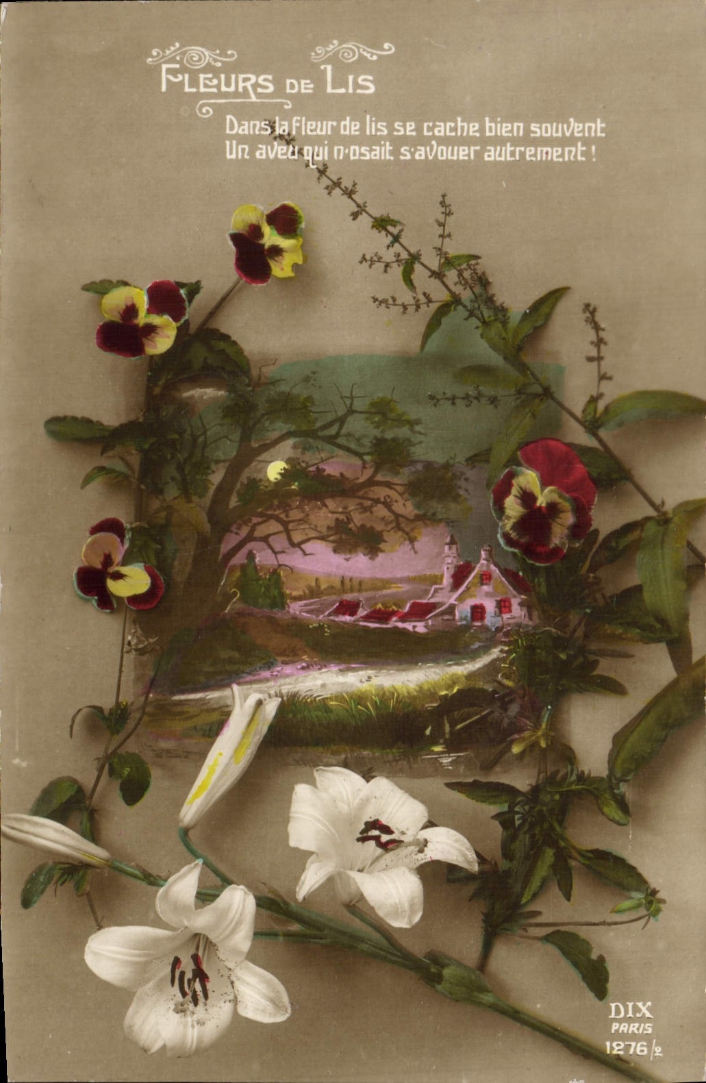 CPA Fantaisie Fleurs des lis