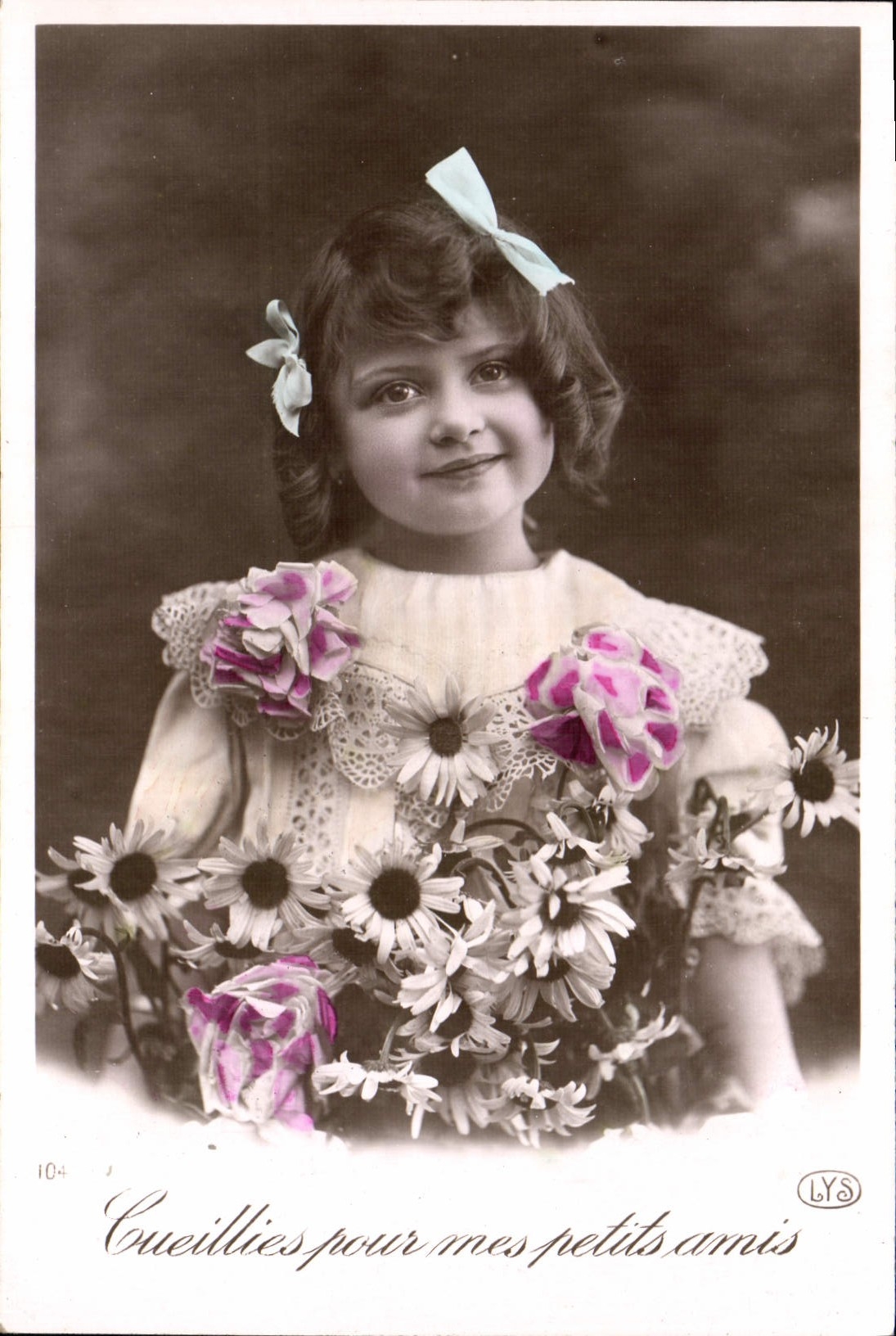 VINTAGE POSTCARD Fantasy Flowers Children