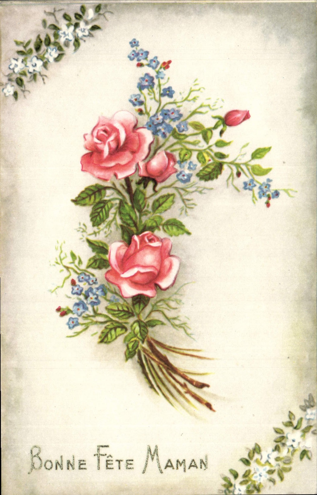 CPA Fantaisie Fleurs Bonne fete maman