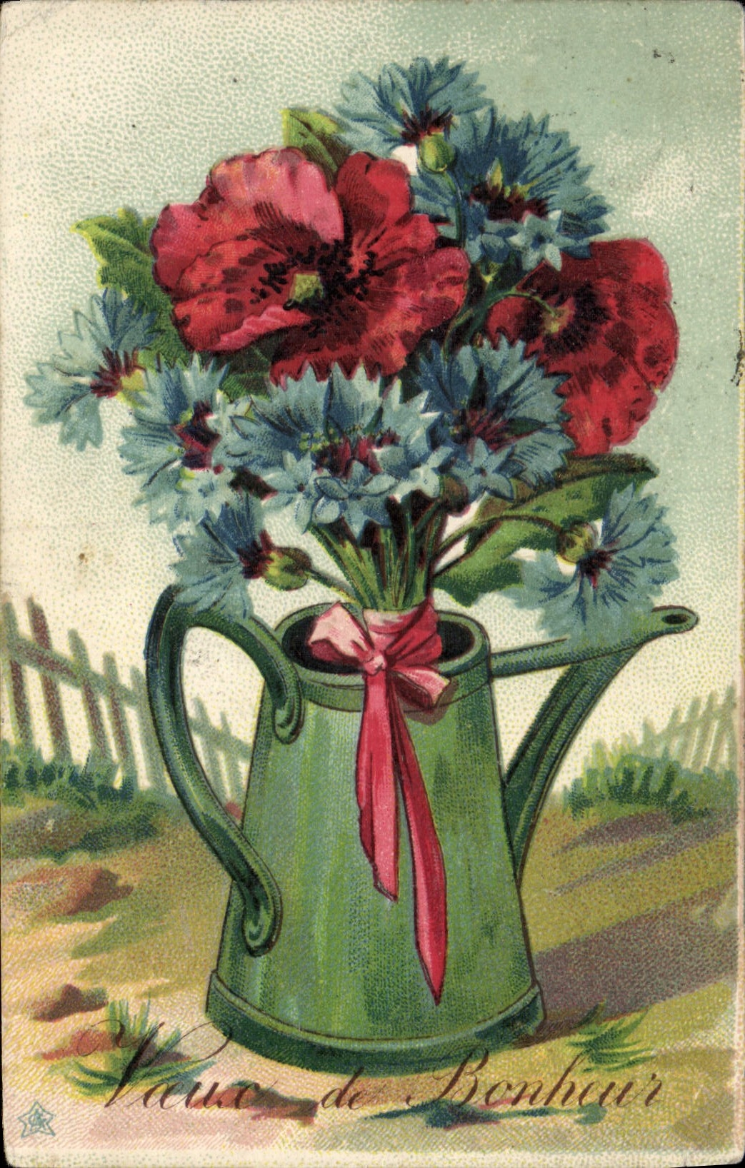 CPA Fantaisie Fleurs Arrosoir