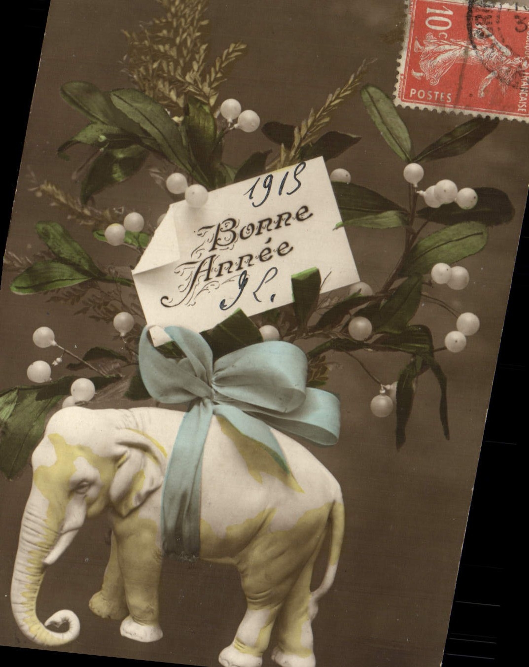 CPA Fantaisie Fleurs Elephant