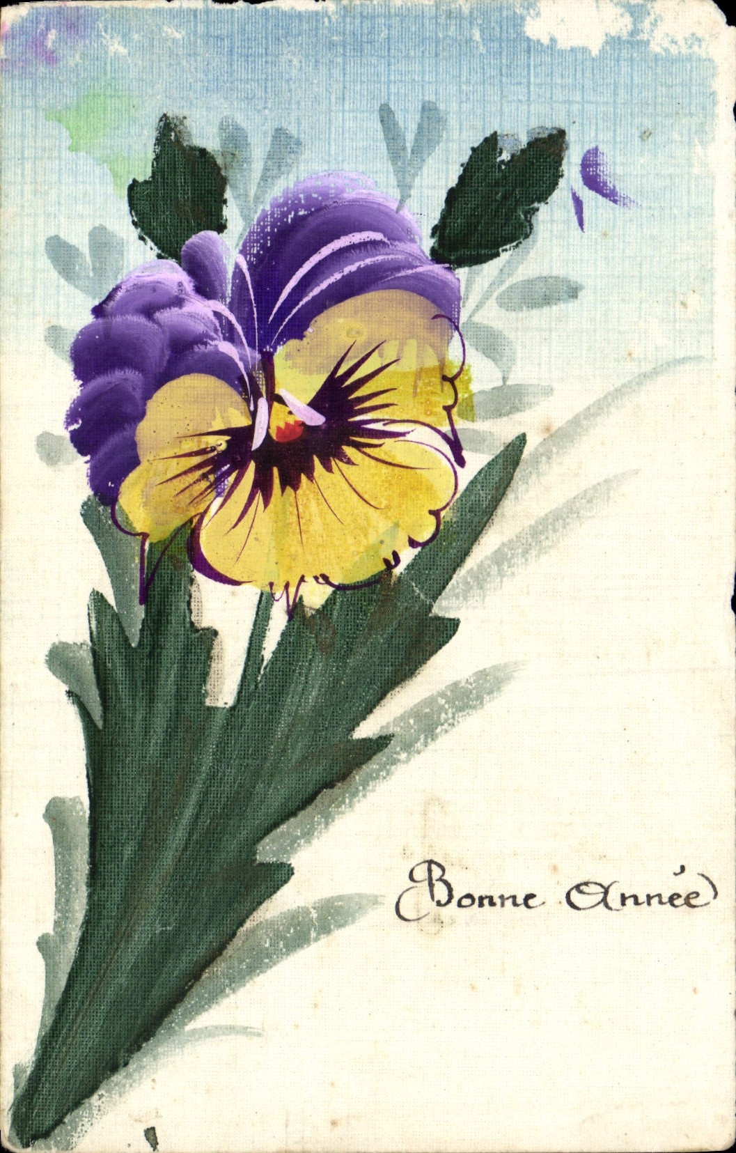 Flores de la fantasía de la POSTAL de la VENDIMIA