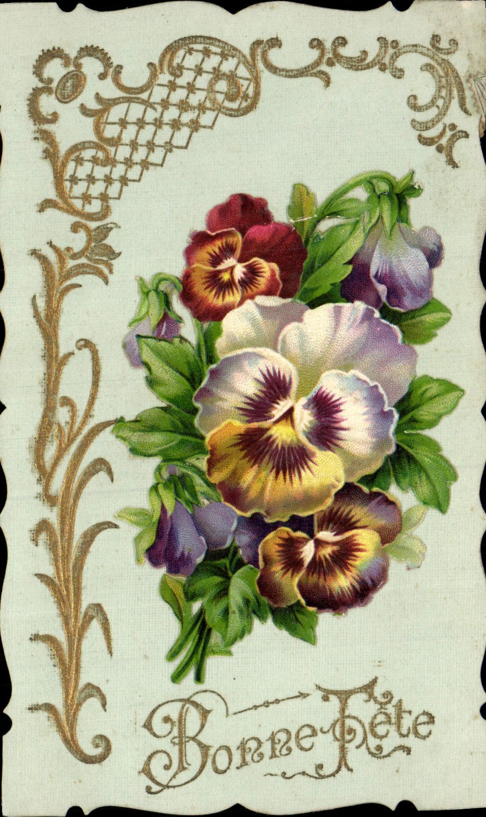 Flores de la fantasía de la POSTAL de la VENDIMIA