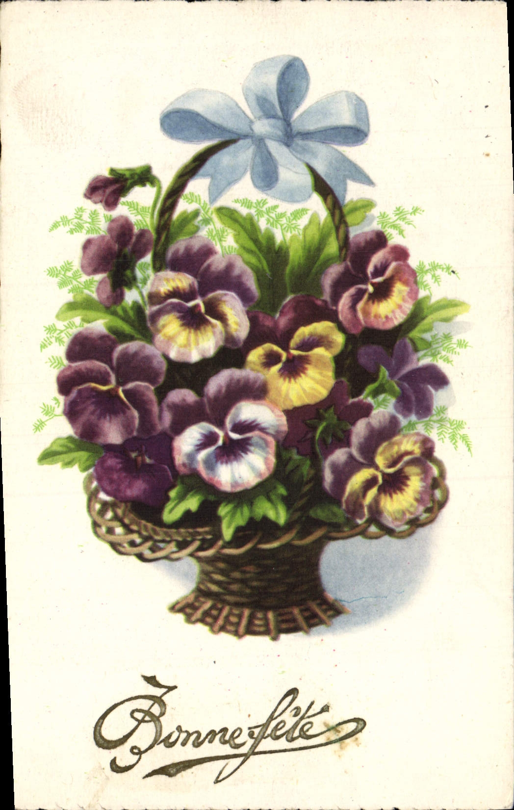 Flores de la fantasía de la POSTAL de la VENDIMIA