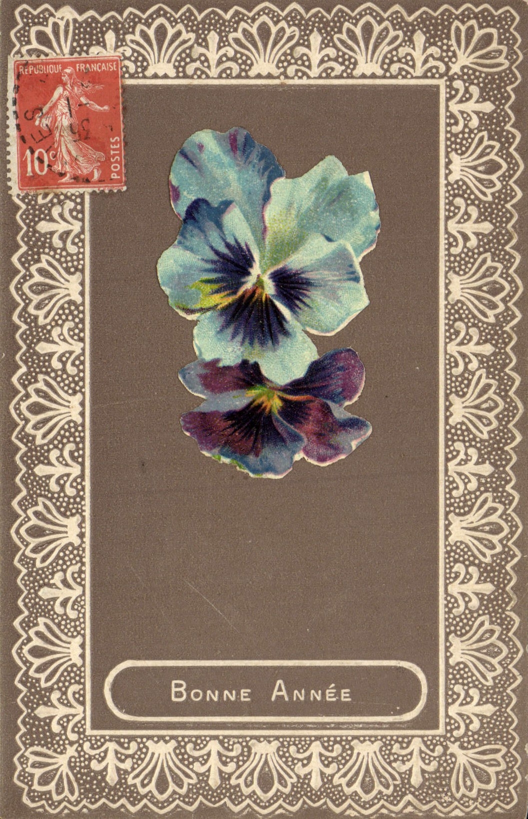 Flores de la fantasía de la POSTAL de la VENDIMIA