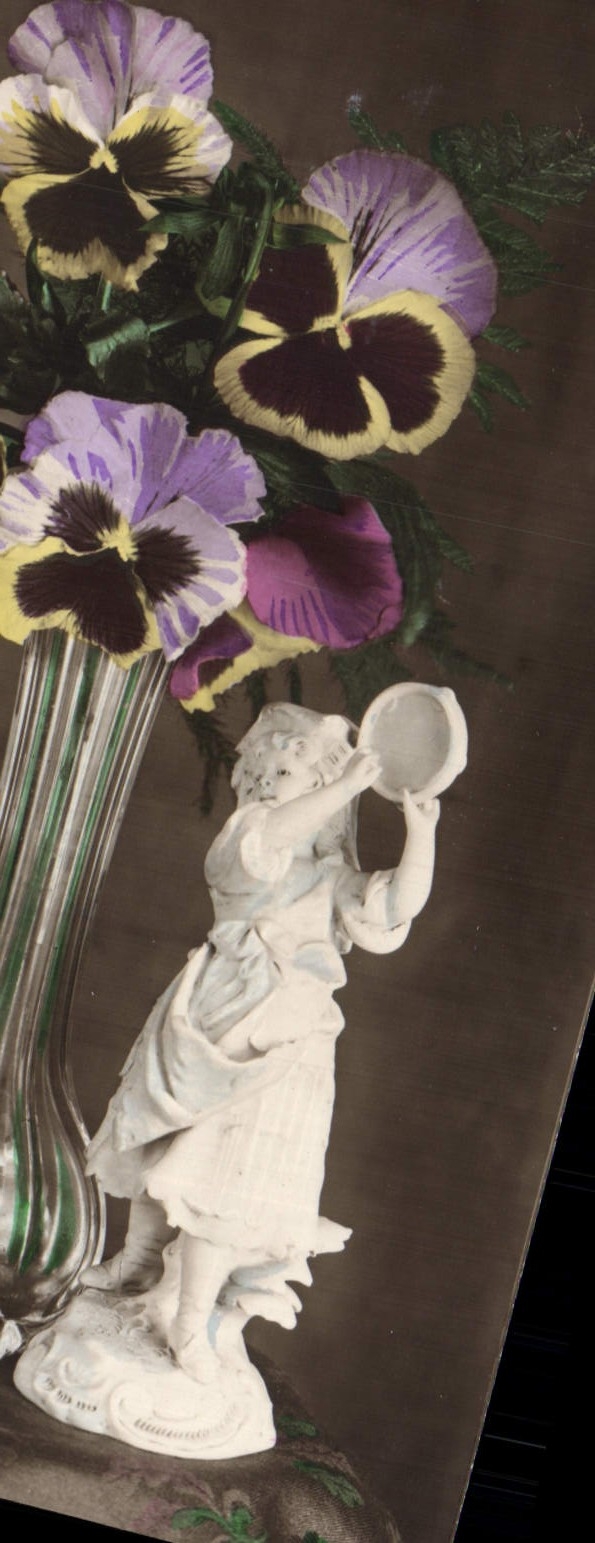 Flores de la fantasía de la POSTAL de la VENDIMIA