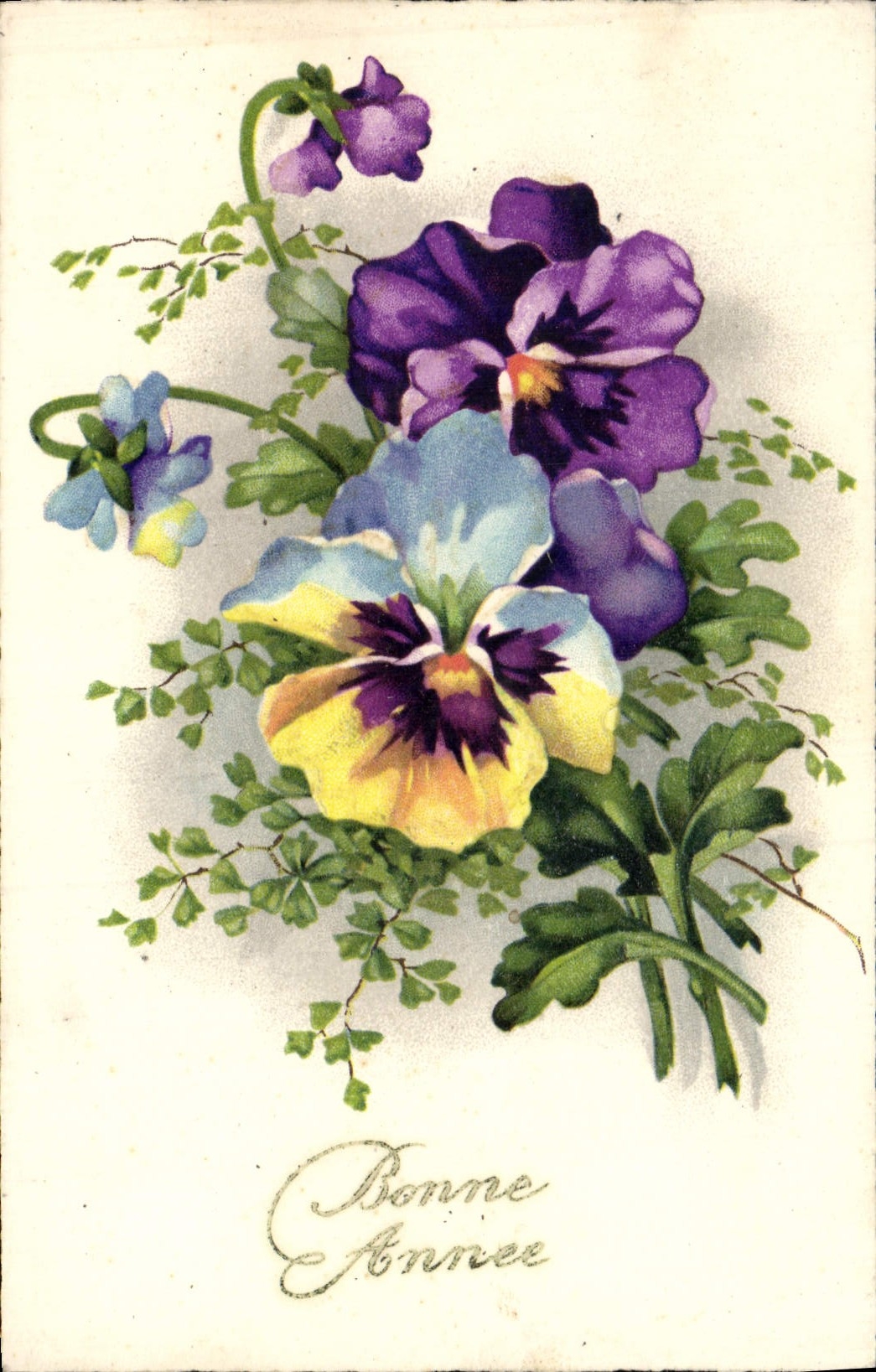 Flores de la fantasía de la POSTAL de la VENDIMIA